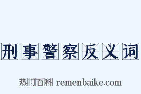 刑事警察反义词是什么意思的图片
